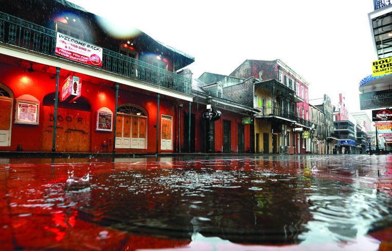Flooding on a city street.