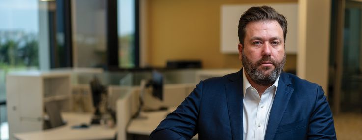 Mitch Sinberg, senior managing director of Berkadia, at his Boca Raton office.