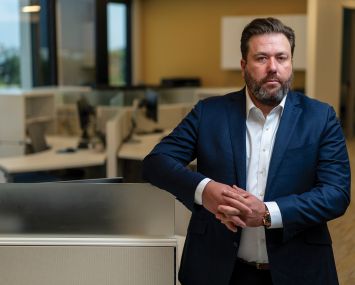 Mitch Sinberg, senior managing director of Berkadia, at his Boca Raton office.
