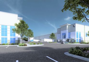 A rendering for the planned Altitude Business Centre six-property logistics park project in Chino, Calif. from Blackstone's Link Logistics. 