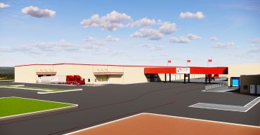 A rendering for California Custom Processing's planned expansion of its almond processing facility in Madera, Calif.