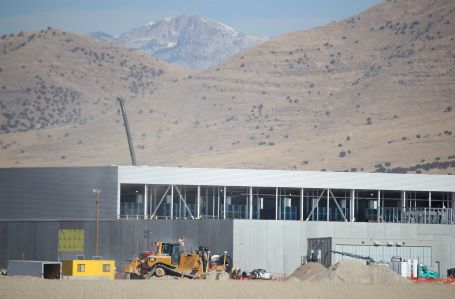 The new Facebook data center is seen under construction on November 7, 2019 in Eagle Mountain, Utah. The facility is a 970,000 square foot building and sits on 500 acres.