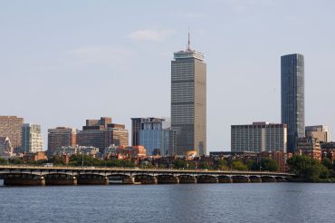 Boston's skyline in fall 2022. 