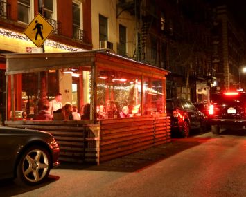 Outdoor dining shed in New York