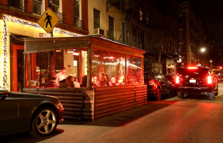 Outdoor dining shed in New York