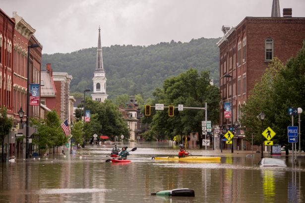 Flooding in downtown Montpelier, Vt.