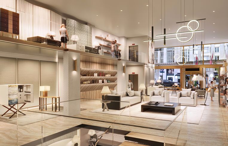A rendering of a furniture store