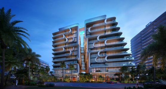 The Zaha Hadid Architects-designed condo building.