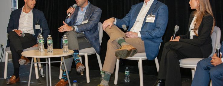 Nicholas Baccile, Ari Abramson, Mark Stewart and Amanda Gray discuss the challenges of financing multifamily deals as interest rates and insurance costs have skyrocketed during Commercial Observer's multifamily forum.