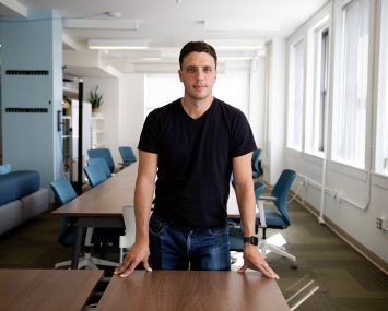 Chase Garbarino, co-founder and CEO of HqO, at the company's Boston headquarters.