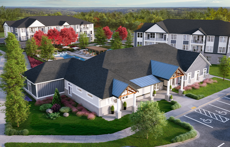 A rendering of Mountain Island, a multifamily community just outside Charlotte, N.C.