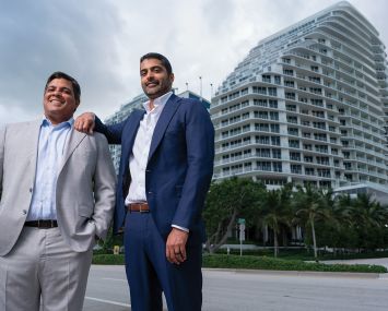 Dev and Nitin Motwani outside of the Four Seasons Fort Lauderdale