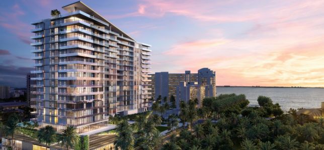 A rendering for PGM's planned One Park Sarasota condo tower.  