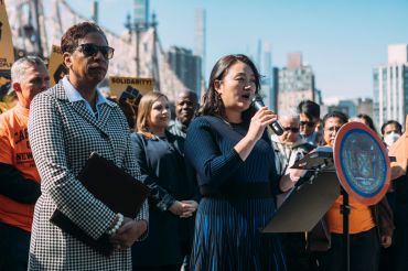 City Councilmember Julie Won announces a study to rezone some industrial parts of Long Island City, Queens.
