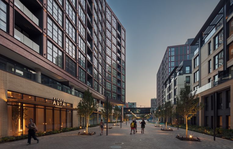 Rendering of Piazza Alta in he Northern Liberties neighborhood in Philadelphia.