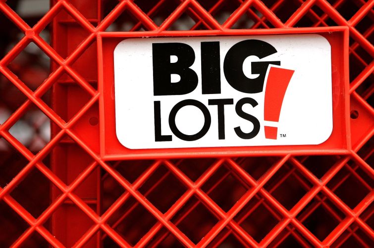 Big Lots' logo on one of the store's shopping carts.