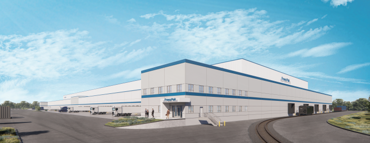 Rendering of a a 282,000-square-foot cold-storage facility outside Houston.