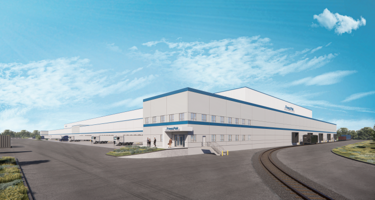 Rendering of a a 282,000-square-foot cold-storage facility outside Houston.