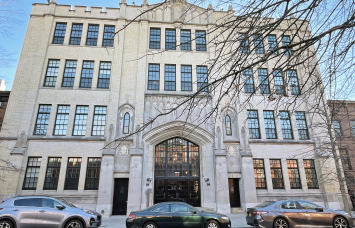 The 46-unit apartment building at 180 Bainbridge Street was formerly Holary Rosary Catholic School. 