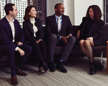 Young Professionals (from left): Zach Kraft, Jenny Ni Zhan, Reality Curry, and Una O'Brien-Taubman - Photo: Emily Assiran/for Commercial Observer