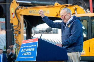 U.S. Sen. Charles Schumer at the groundbreaking for the Gateway tunnel project. 