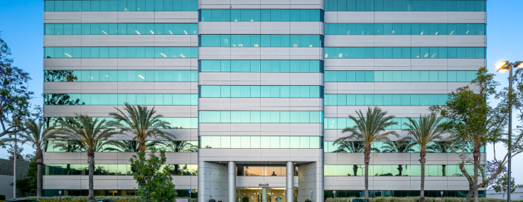 Plaza Tower was developed in 1986 and renovated in 2015 at 18000 Studebaker Road in Cerritos.