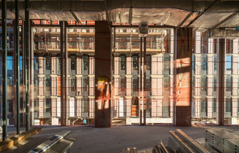 The unfinished interior of 420 Carroll Street.