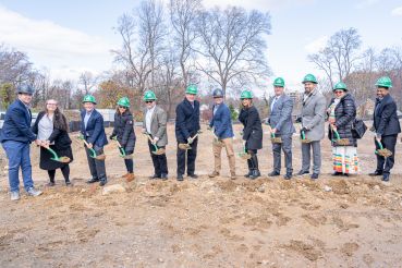 Local officials join leaders from Green Street Housing, Capital One and TM Associates Development for groundbreaking of Sligo Apartments.