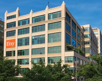 Etsy's corporate headquarters are located at 117 Adams Street. The building, built in 1926, was formerly owned by the Jehovah's Witnesses.