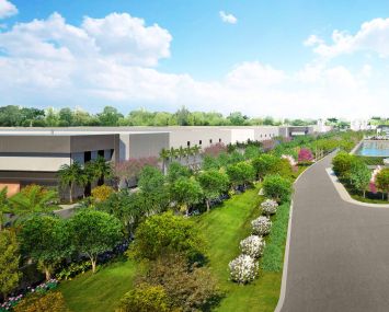 A rendering of the new industrial development.