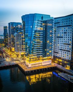 The 22-story St. Regis Residences, Boston project is located in Boston's Seaport District. 
