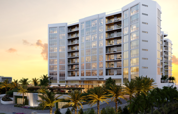 The Rosewood Rendering of Residences Lido Key at Lido Key Beach in Sarasota, Florida.