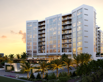 The Rosewood Rendering of Residences Lido Key at Lido Key Beach in Sarasota, Florida.