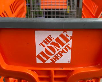 Empty shopping cart at The Home Depot.