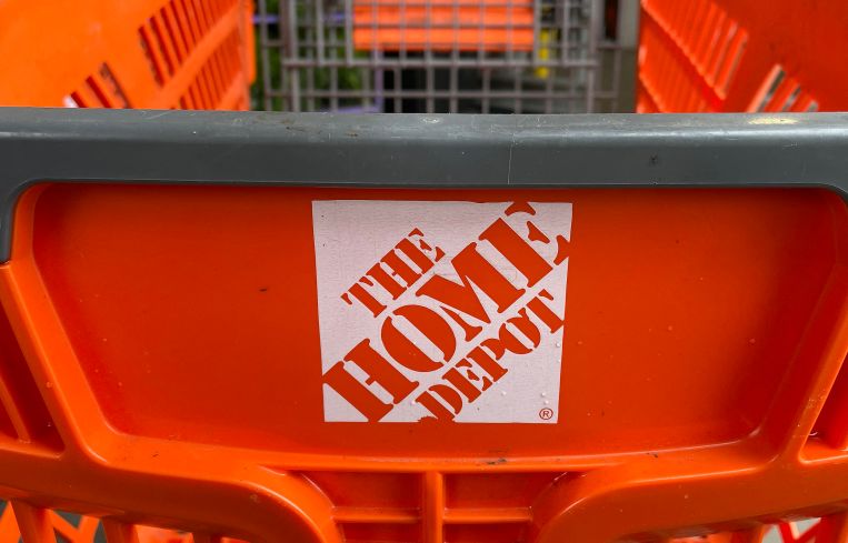 Empty shopping cart at The Home Depot.