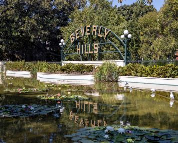 Beverly Hills sign in Beverly Gardens Park