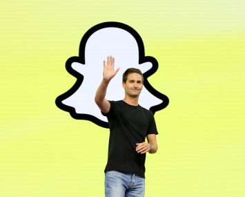 Evan Spiegel, CEO of Snap Inc., speaks onstage during the Snap Partner Summit 2023 at Barker Hangar in Santa Monica.