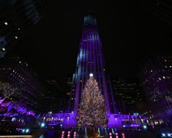 The Christmas tree in Rockefeller Center.