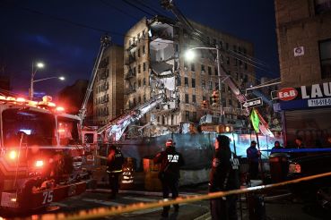 Emergency responders surround 1915 Billingsley Terrace in the Bronx.