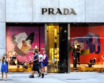 The Fifth Avenue entrance to the Prada store.