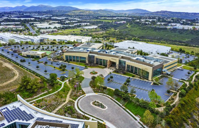 The Ionis Pharmaceuticals life sciences campus sits outside downtown San Diego