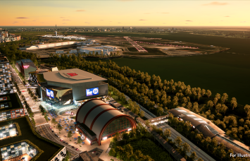 A design of the new Monumental Arena and entertainment district.