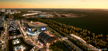 A design of the new Monumental Arena and entertainment district.