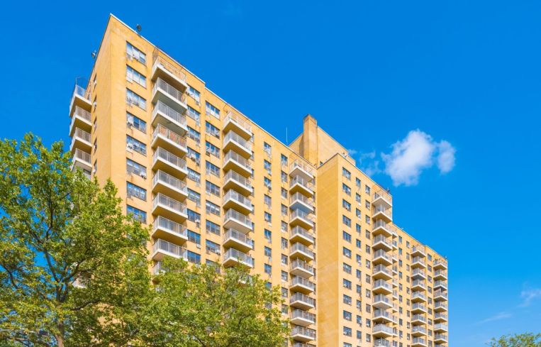 An apartment building in the Bronx.