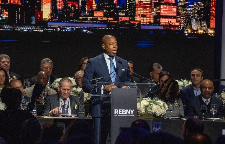 Mayor Eric Adams speaks at REBNY's 128th annual gala