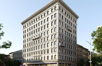 A rendering for Adellco's condo conversion project at the former Hotel Wales property at 1295 Madison Avenue in Manhattan's Upper East Side.  