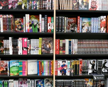Manga books in the trending section of Barnes & Noble