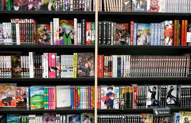 Manga books in the trending section of Barnes & Noble