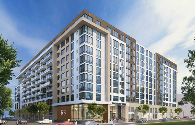 A rendering of RB3, an 11-story luxury condo in the Port Imperial community of West New York, N.J.