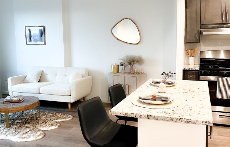 Another view of a model one bedroom at Victoria Tower.